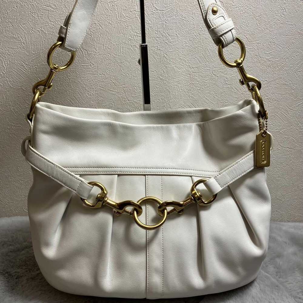 COACH 8B15 Shoulder Bag White with storage bag - image 2