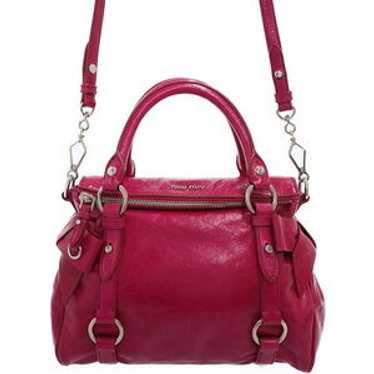 バッグ miu miu vitello lux side ribbon Bag y2k Miu Miu Miu Miu Vitello Lux Handbag Leather Pink Side Ribbon