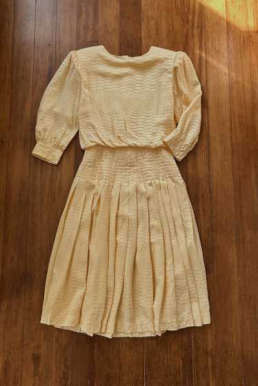 1980's PURE SILK EMBOSSED DRESS | SIZE S