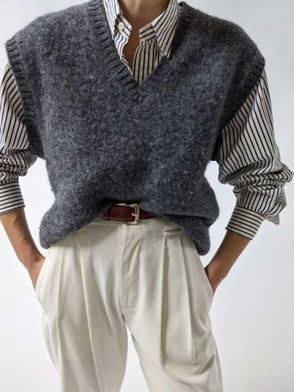 Vintage Grey Wool Sweater Vest - image 1