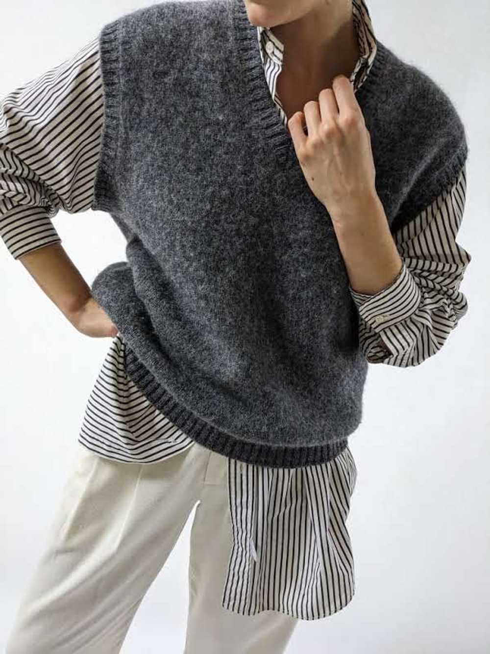 Vintage Grey Wool Sweater Vest - image 2