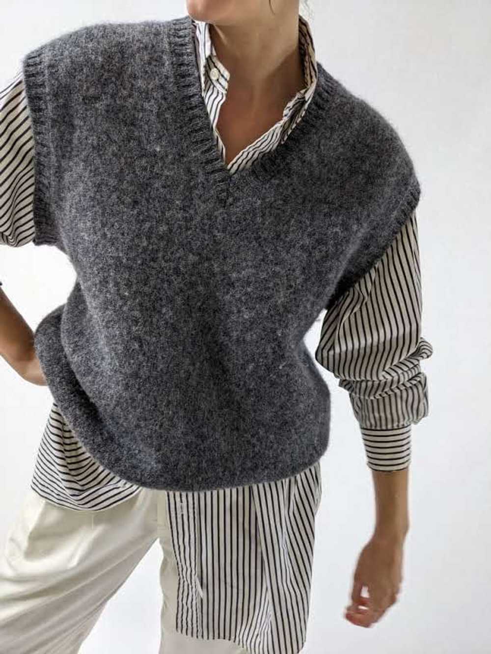 Vintage Grey Wool Sweater Vest - image 3