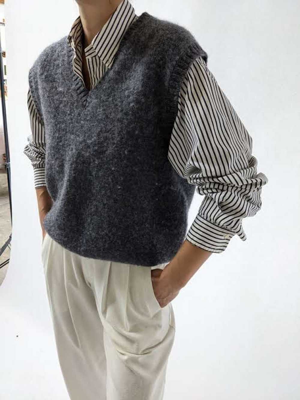 Vintage Grey Wool Sweater Vest - image 5