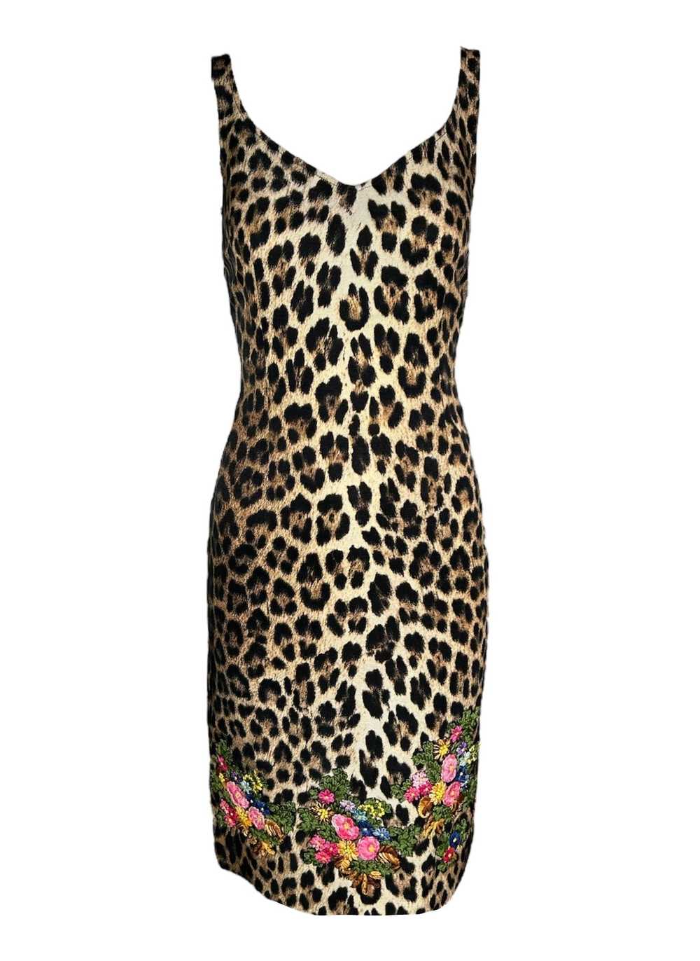 Moschino Cheap & Chic Leopard Print Dress with Em… - image 1