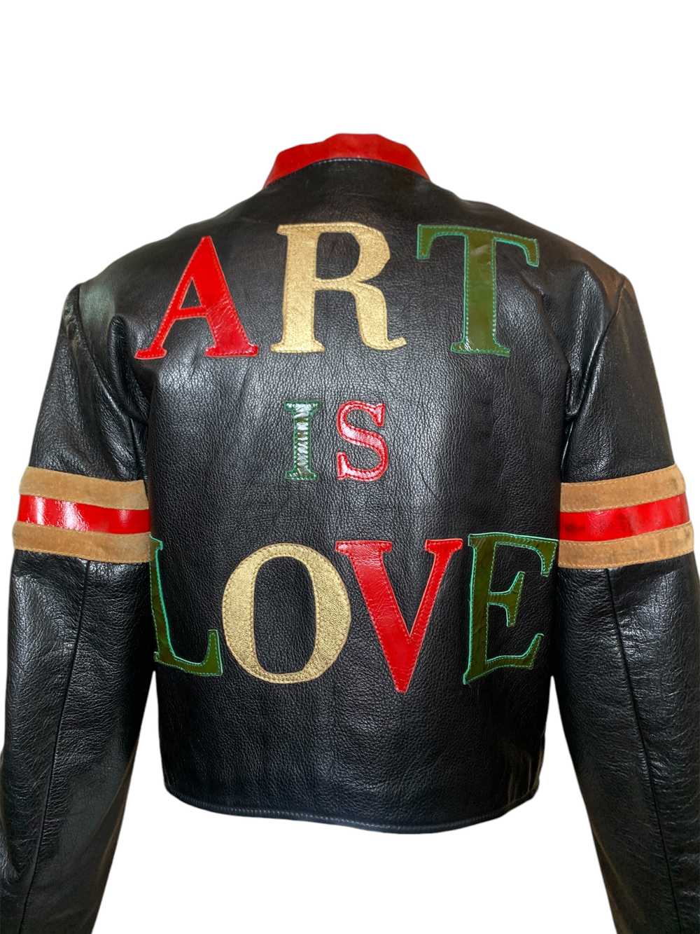 Moschino F/W 1990/1991 "Art Is Love" Leather Bomb… - image 2