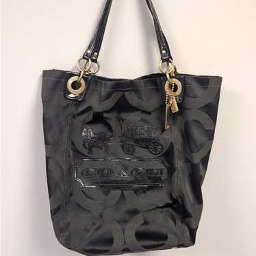 Coach Madison XL Signature Opt Art Black Tote, St… - image 1