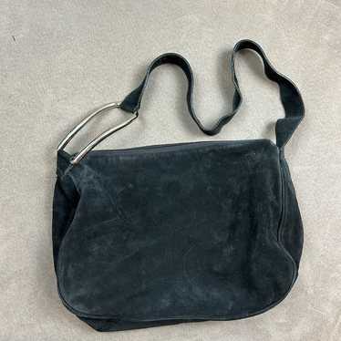 Furla Black Suede Leather Authentic Vintage Hobo … - image 1