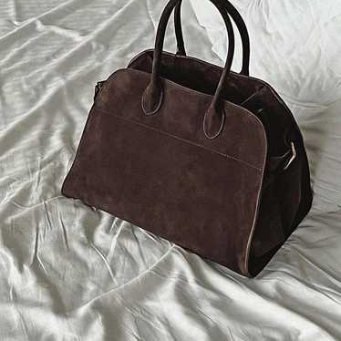 Suede Tote Bag, Minimal Leather Tote Bags, Genuin… - image 1