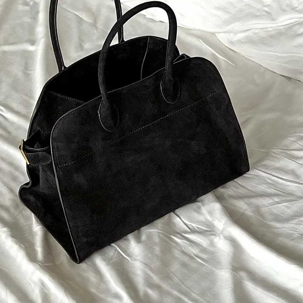 Suede Tote Bag, Minimal Leather Tote Bags, Genuin… - image 2