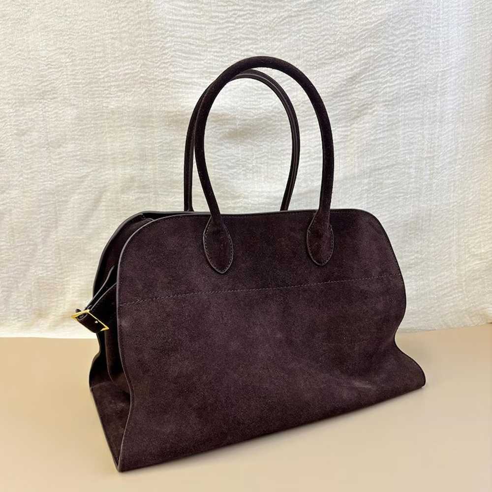 Suede Tote Bag, Minimal Leather Tote Bags, Genuin… - image 3