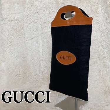 【Excellent Condition】GUCCI Felt x Leather Handbag