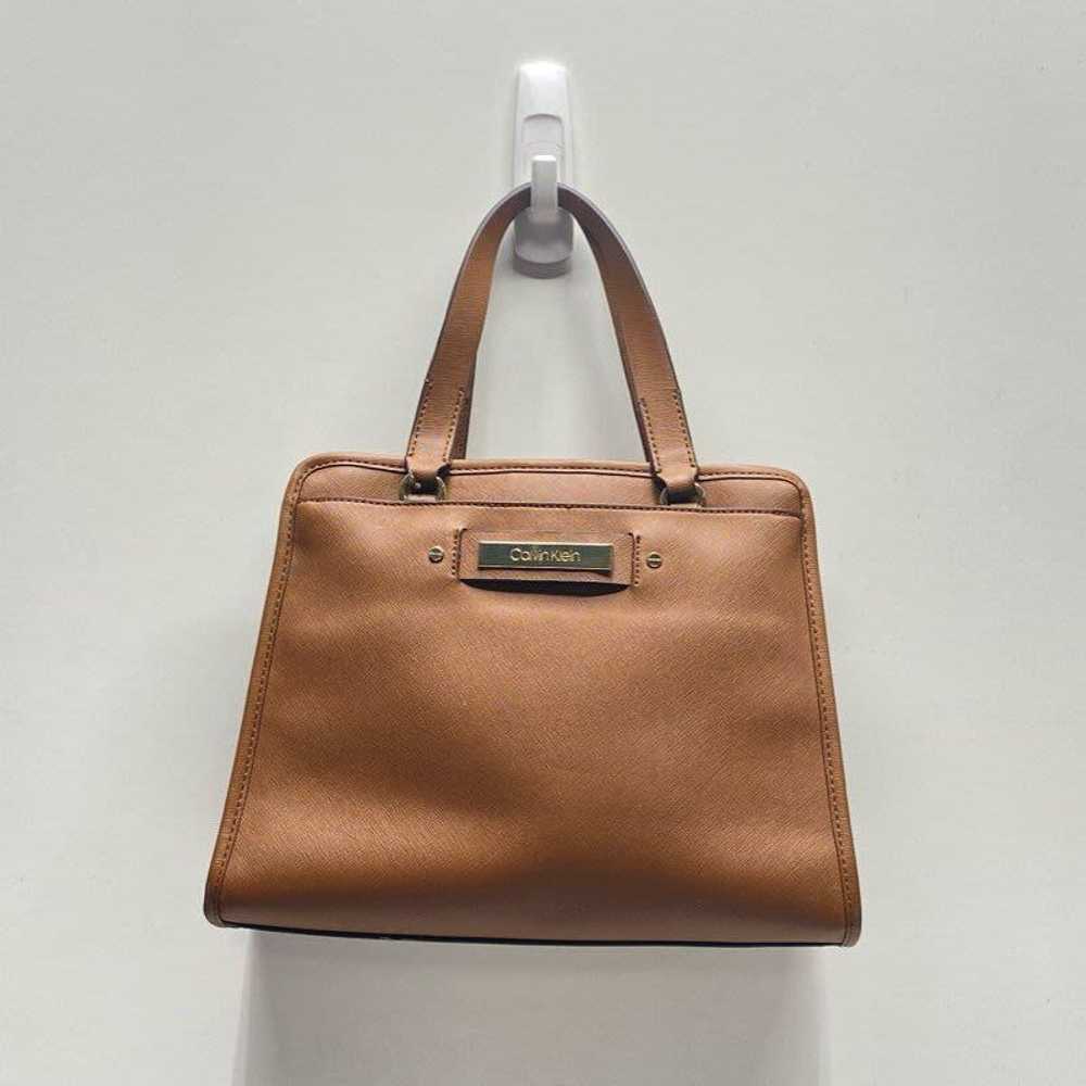 Calvin Klein Brown Faux Leather Shoulder Bag - image 1