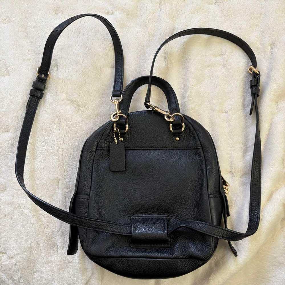 COACH Black Leather Backpack - image 2