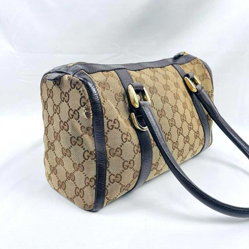 Gucci Mini Boston Bag GG Canvas Abby Leather Inte… - image 12