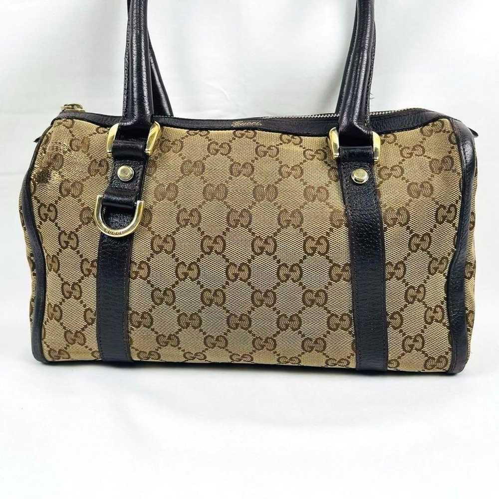 Gucci Mini Boston Bag GG Canvas Abby Leather Inte… - image 2