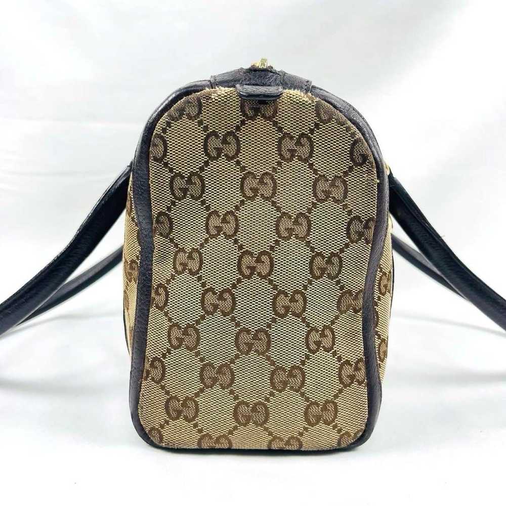 Gucci Mini Boston Bag GG Canvas Abby Leather Inte… - image 4