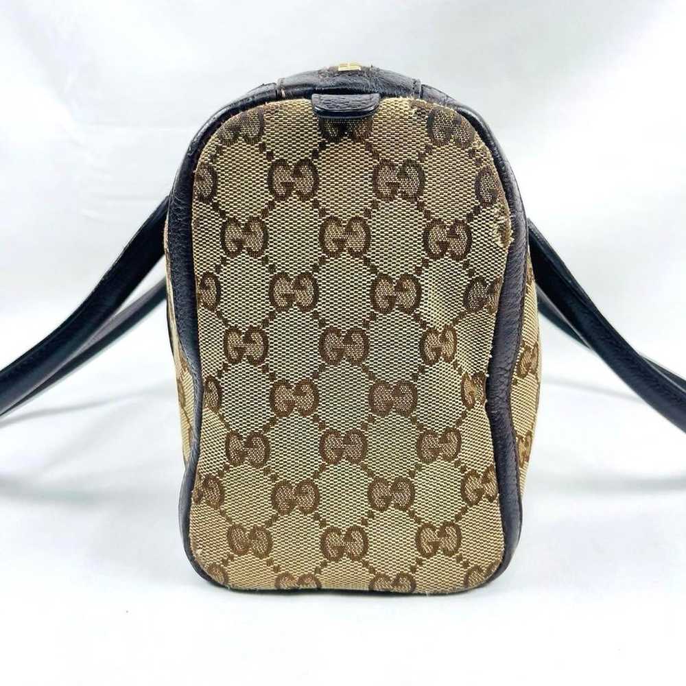 Gucci Mini Boston Bag GG Canvas Abby Leather Inte… - image 5