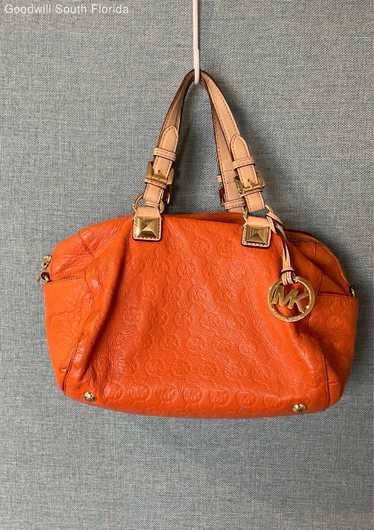 Michael Kors Womens Grayson Orange Leather Double 