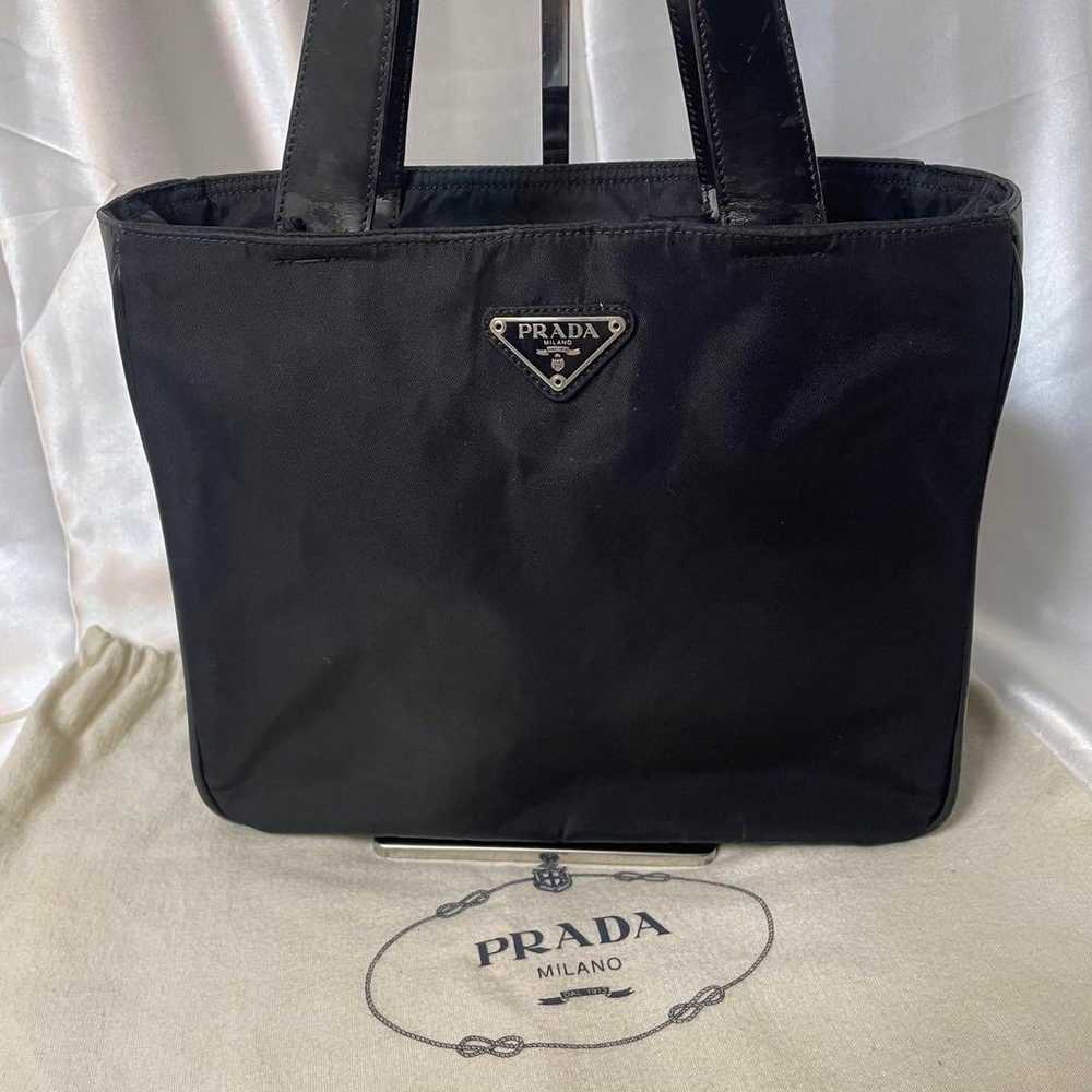 【PRADA】Prada Triangle Logo Handbag Nylon with Gua… - image 2