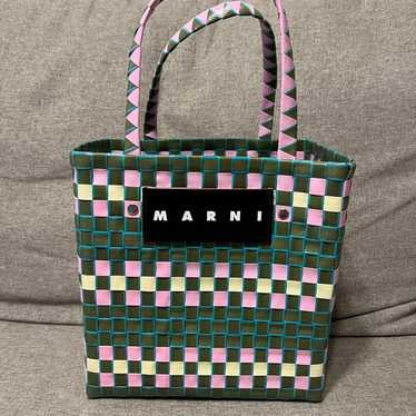 Marni Market Basket Bag Green Pink - image 1