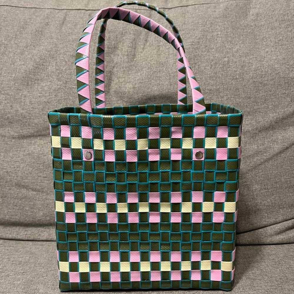 Marni Market Basket Bag Green Pink - image 2