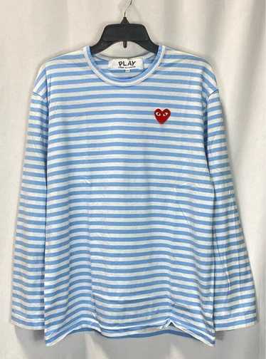 Comme Des Garcons Play Blue/White Striped T-shirt 