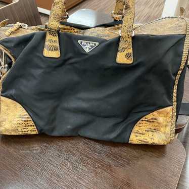 PRADA 2way shoulder bag handbag exotic leather