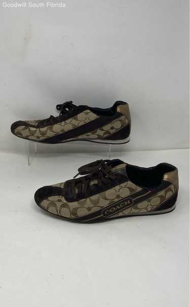 Coach Womens Hilary Brown Signature Print Low Top 