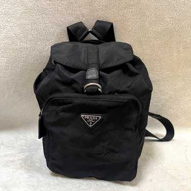 PRADA backpack triangle logo nylon leather black - image 1