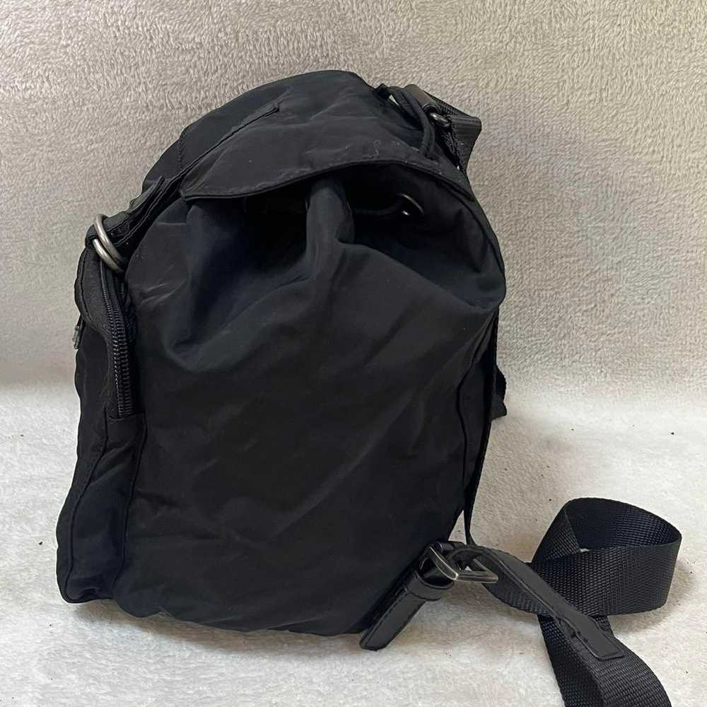 PRADA backpack triangle logo nylon leather black - image 2