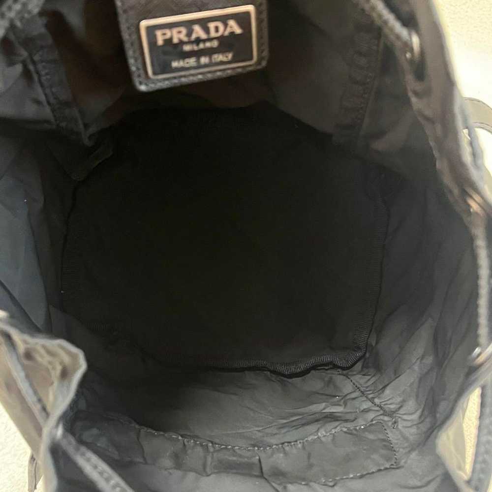 PRADA backpack triangle logo nylon leather black - image 6