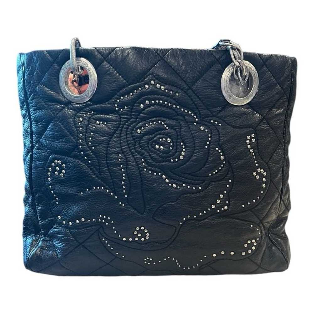 Brighton Black Leather Quilted hand shoulder Bag - image 1