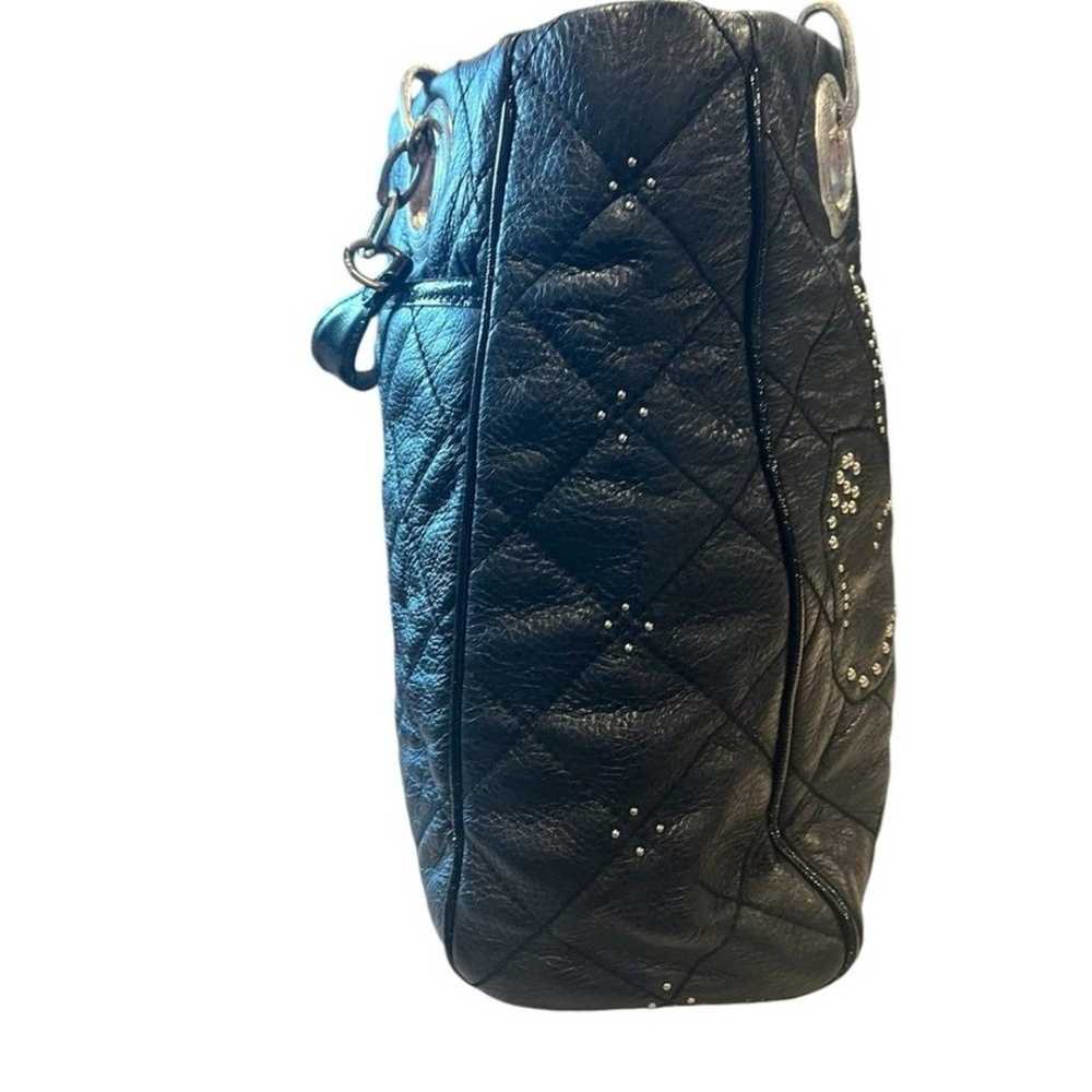 Brighton Black Leather Quilted hand shoulder Bag - image 4