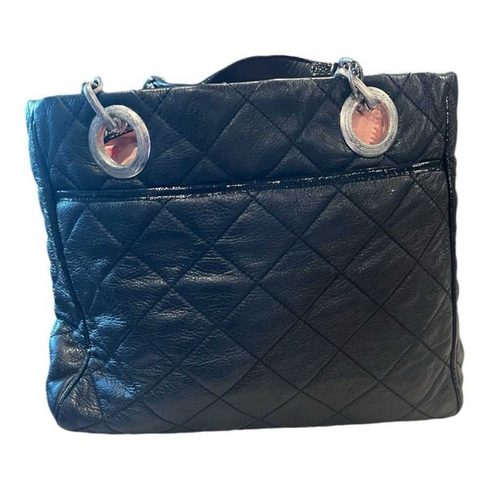 Brighton Black Leather Quilted hand shoulder Bag - image 5