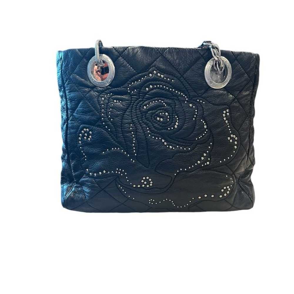 Brighton Black Leather Quilted hand shoulder Bag - image 6