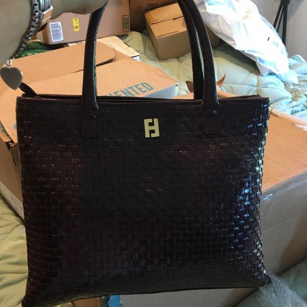 Vintage Fendi Woaven small Tote bag - image 10