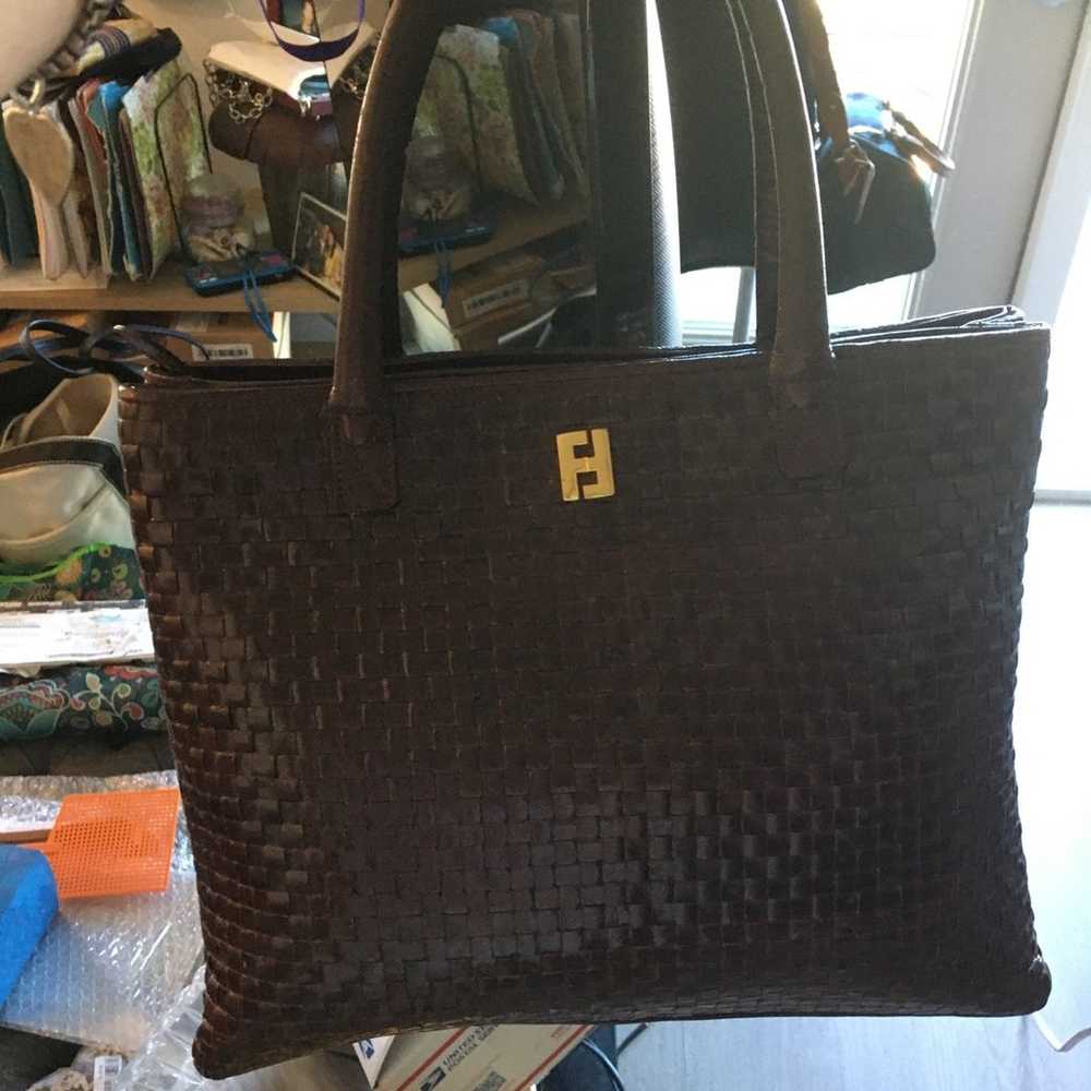 Vintage Fendi Woaven small Tote bag - image 12