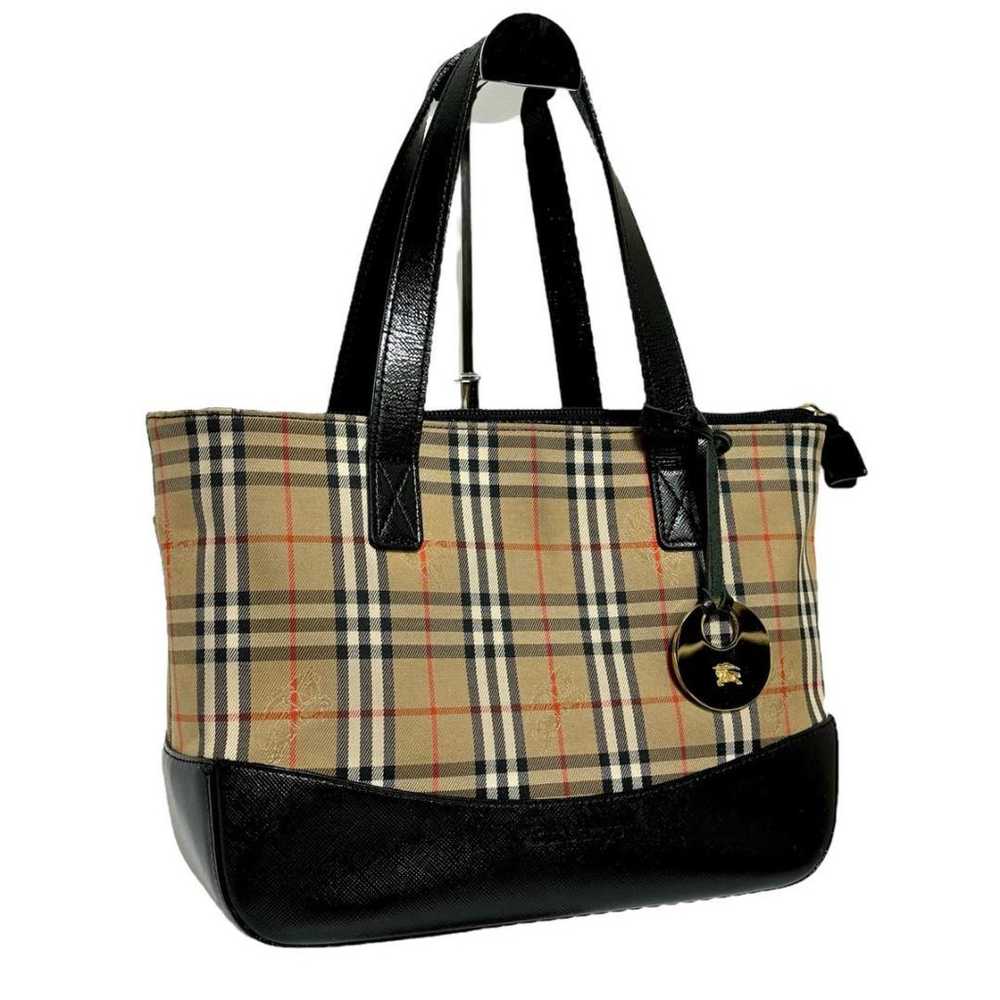 BURBERRY Nova Check handbag with charm leather - image 2