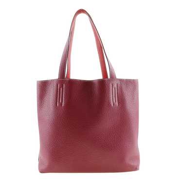 HERMES Tote Bag leather Red/pink reversible Doble… - image 1