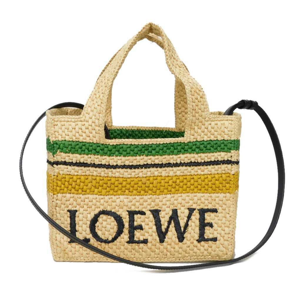 LOEWE Tote Bag A685B61X04 Raffia natural logo Str… - image 1