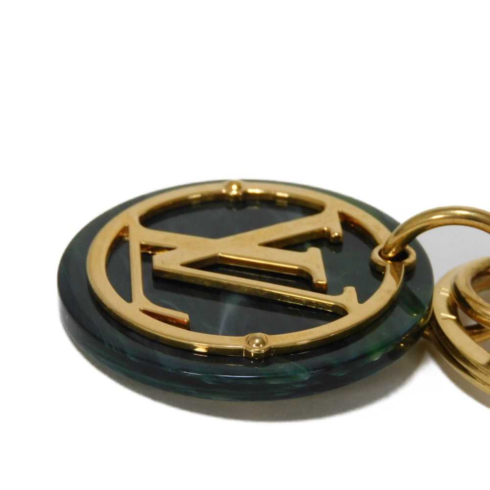 LOUIS VUITTON key ring MP2722 plastic green LV ci… - image 2