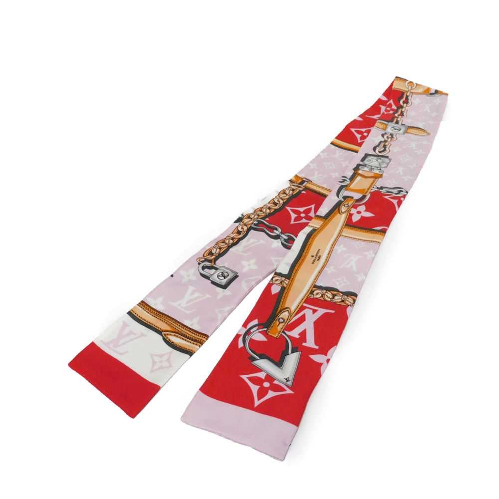 LOUIS VUITTON scarf M73358 silk Rouge Bando Confi… - image 2