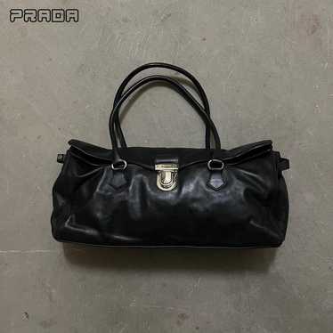 PRADA Leather Shoulder Bag Handbag Black - image 1