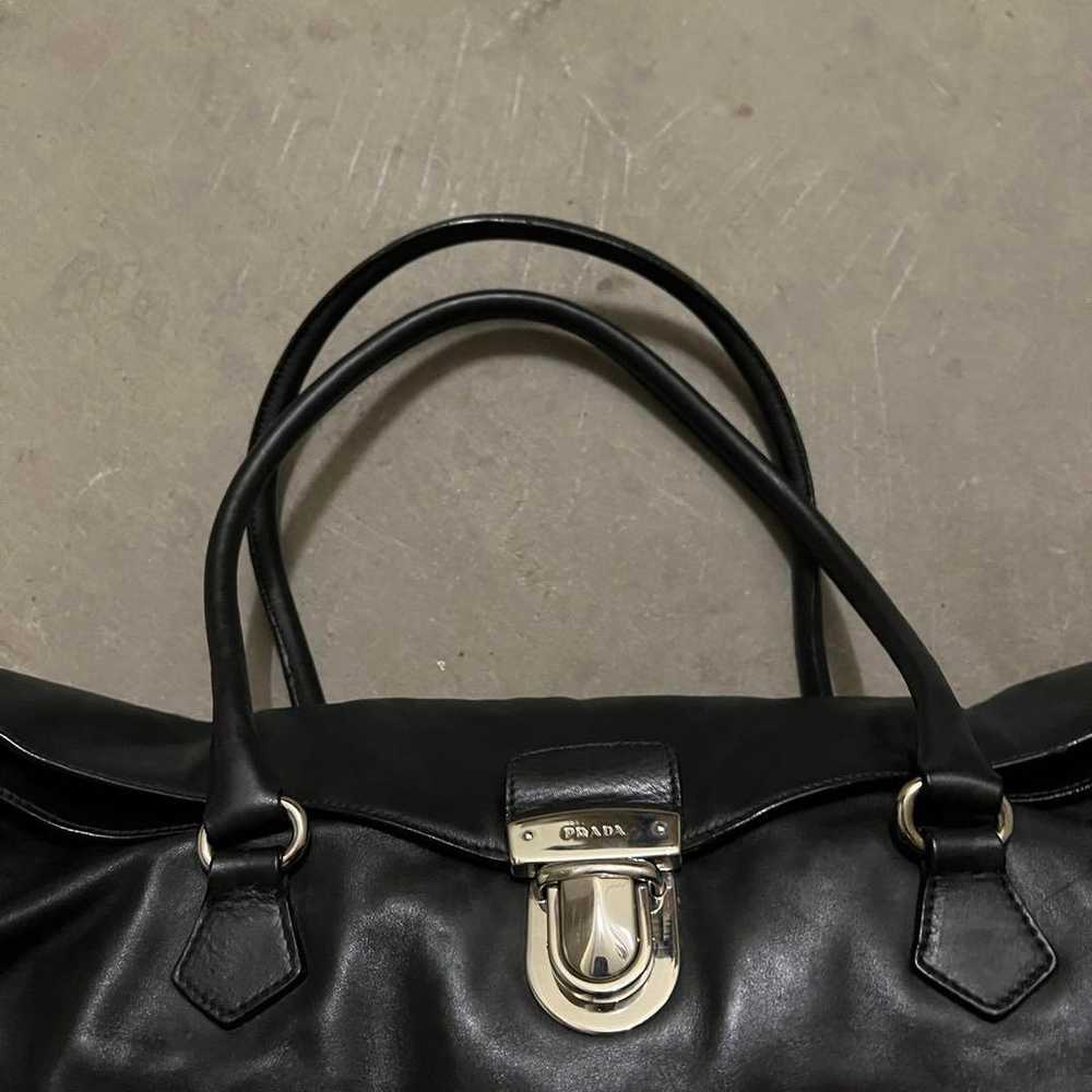 PRADA Leather Shoulder Bag Handbag Black - image 3