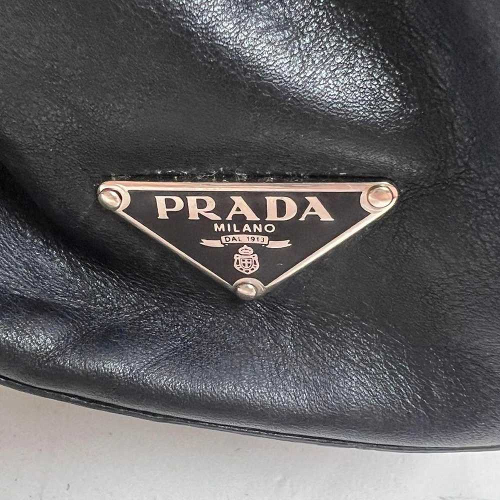 PRADA Leather Shoulder Bag Handbag Black - image 7