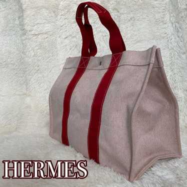 HERMES Coquillage GM Canvas Silver Hardware Tote … - image 1