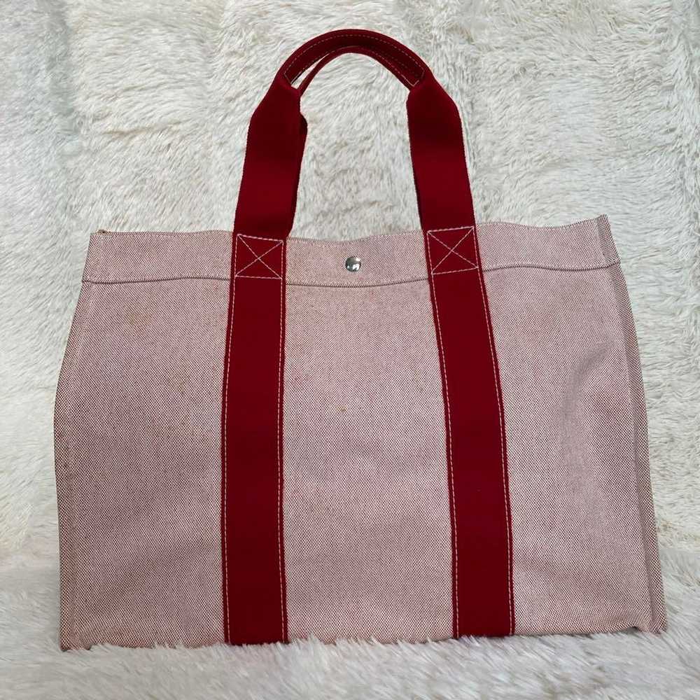 HERMES Coquillage GM Canvas Silver Hardware Tote … - image 3