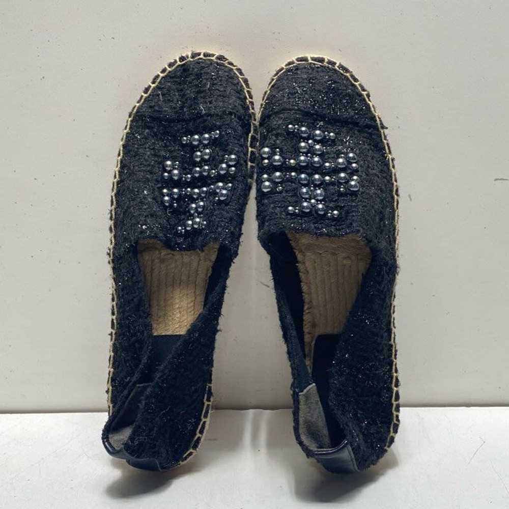 Tory Burch Canvas Pearl Logo Espadrille Flats Bla… - image 5