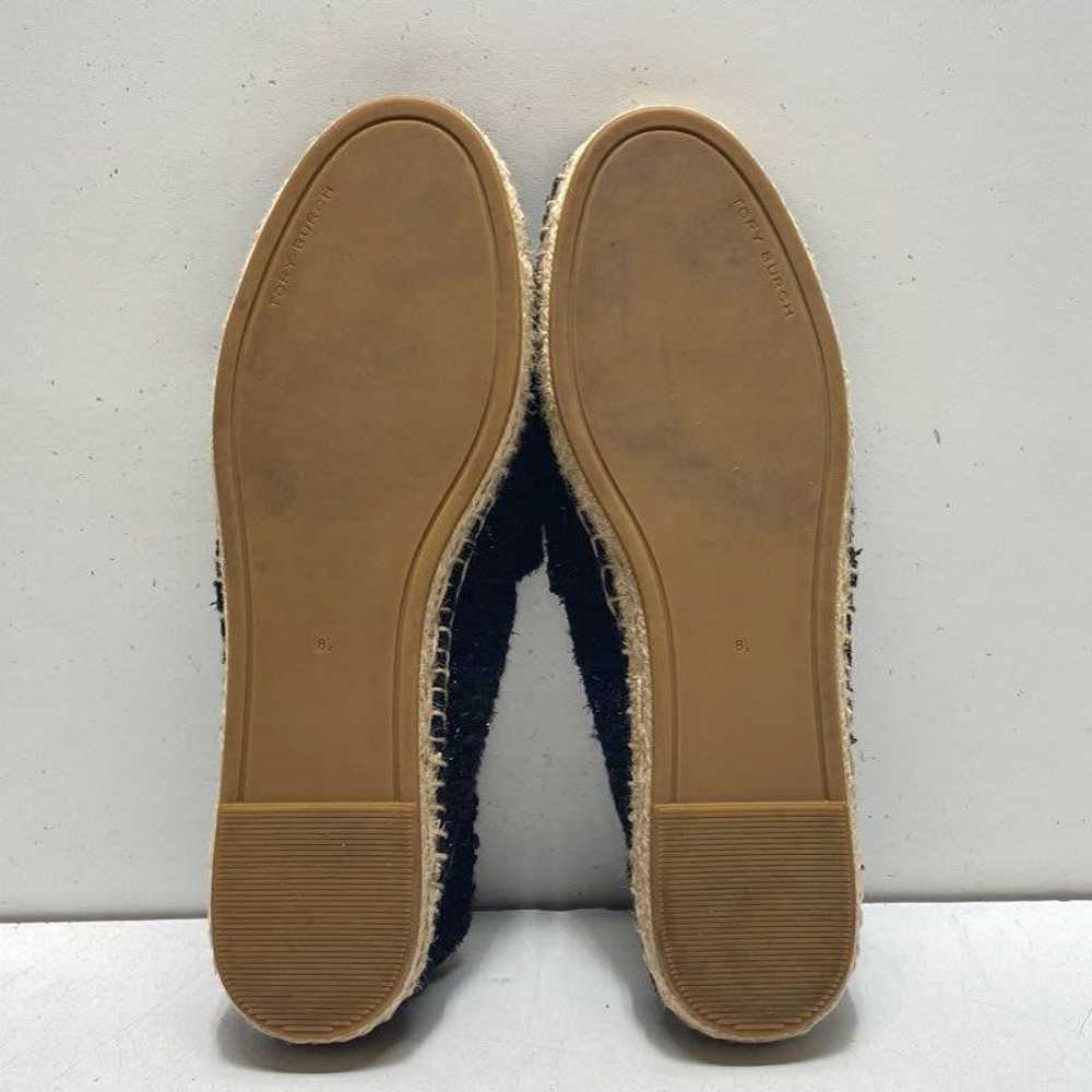 Tory Burch Canvas Pearl Logo Espadrille Flats Bla… - image 6