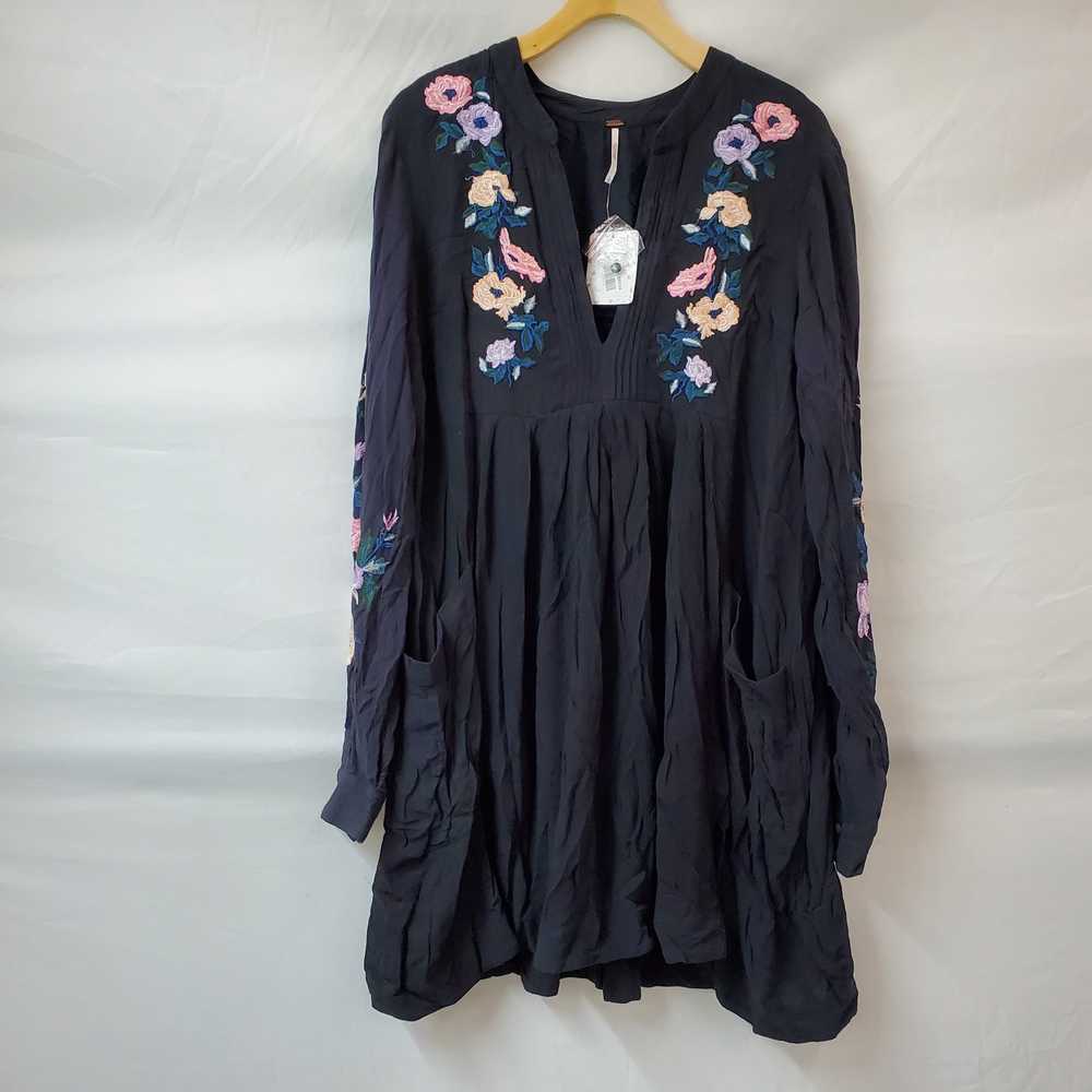 Women's Free People Black Mia Gauze Embroidered M… - image 1